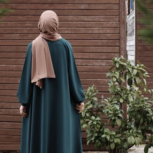 Abaya évasée - Vert émeraude
