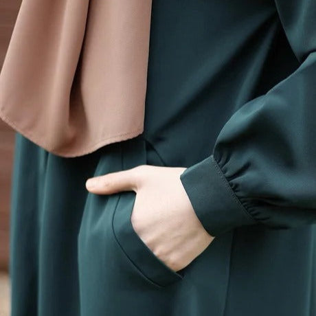 Abaya évasée - Vert émeraude